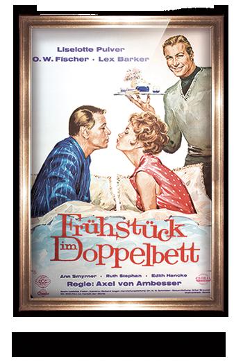 Hollywood Media Filmhotel Filmplakate Repros fruehstueck im doppelbett