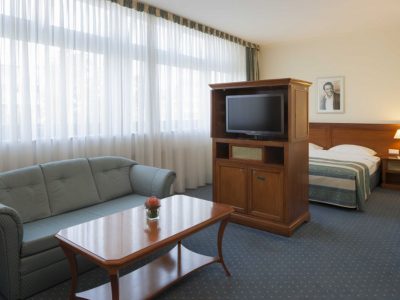 Junior Suite mit Sitzecke und TV im Hollywood Media Hotel