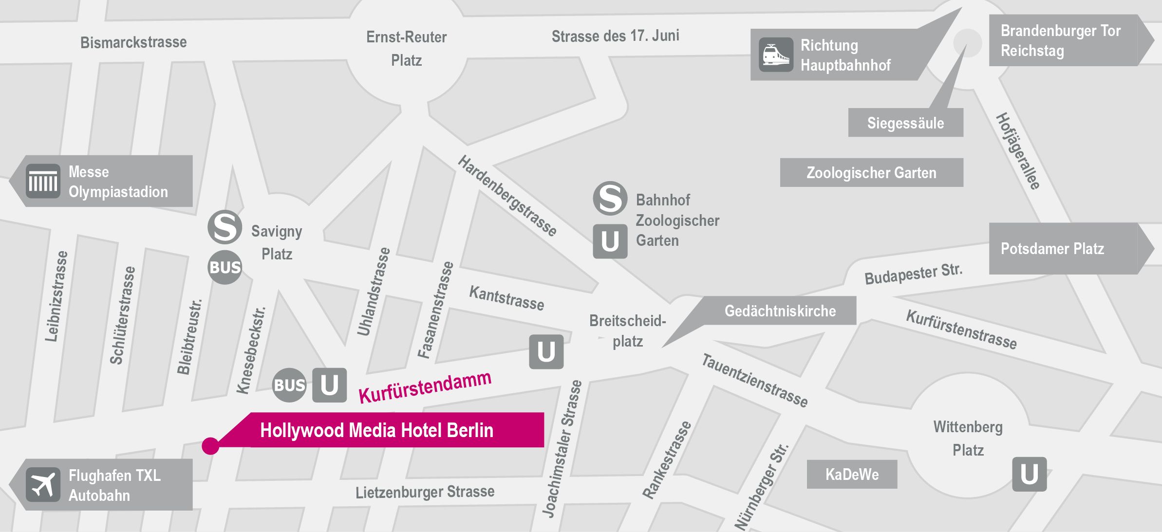 Anfahrt Hollywood Media Hotel Berlin