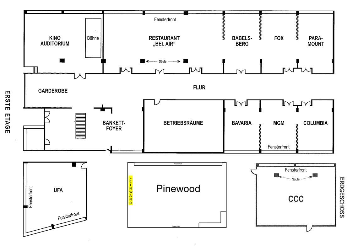Hollywood Media Filmhotel Tagung Grundriss
